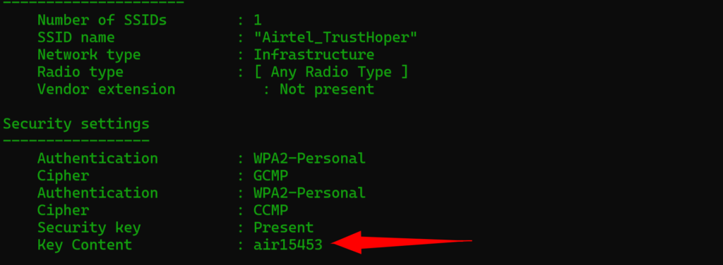 Checking connected WiFi network on Windows laptop