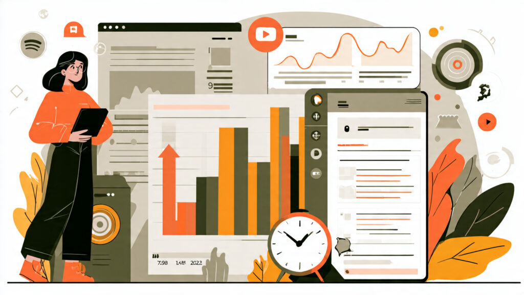 Business professional holding a digital tablet with rising stock charts and AI icons in the background, representing why Business Insider ranks high in 2026 due to trending business and tech content.